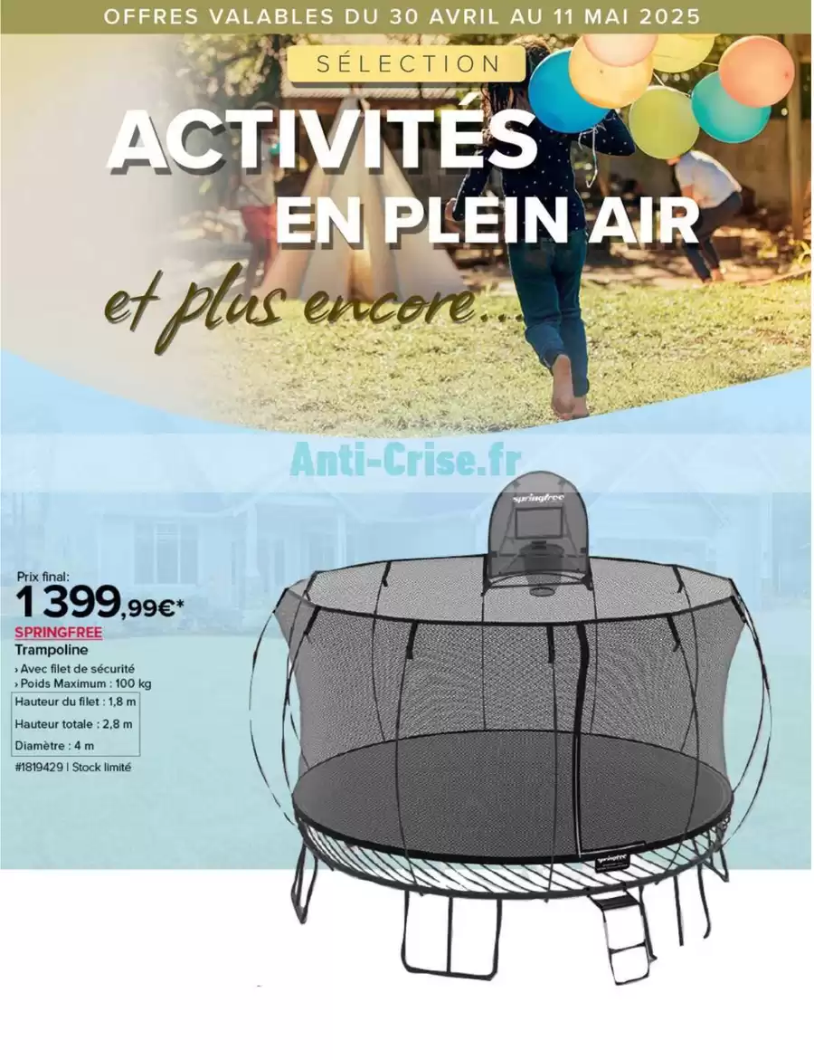 Catalogue des offres de Costco du 05/05/2025 au 10/05/2025 - ACTIVITÉS EN PLEIN AIR