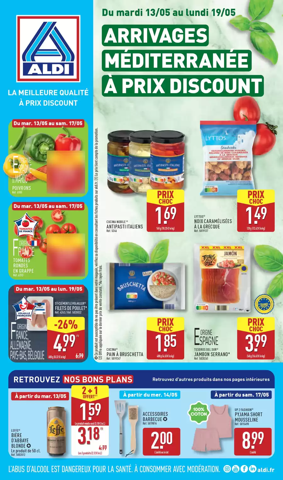 Catalogue des offres de Aldi du 12/05/2025 au 18/05/2025 - ARRIVAGES MÉDITERRANÉE À PRIX DISCOUNT