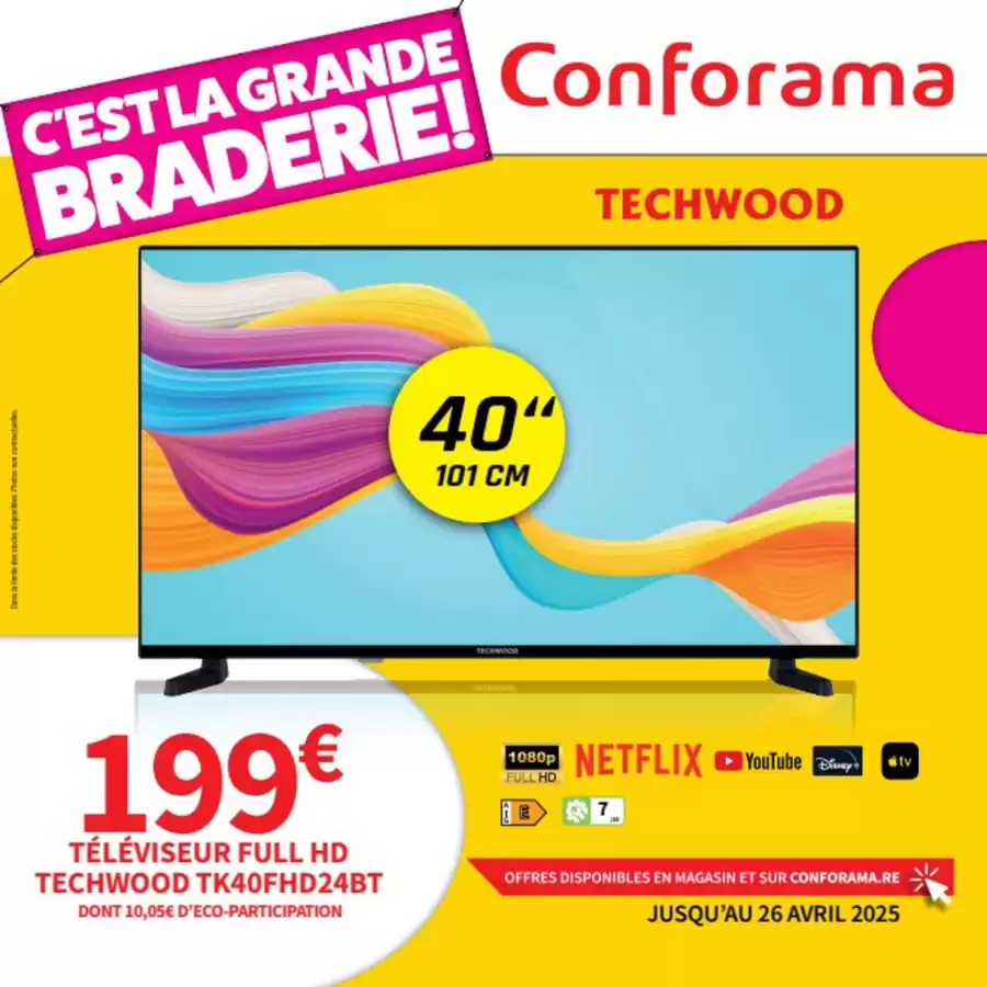 Catalogue des offres de Conforama du 17/04/2025 au 25/04/2025 - C'est la grande braderie !