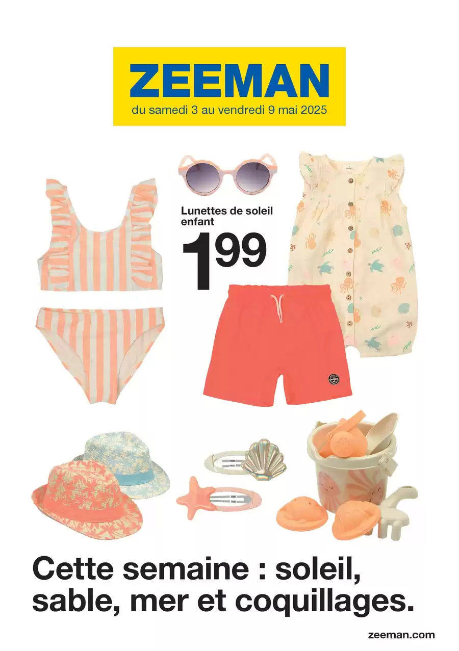 Catalogue des offres de Zeeman du 01/05/2025 au 08/05/2025 - Cette semaine : soleil, sable, mer et coquillages
