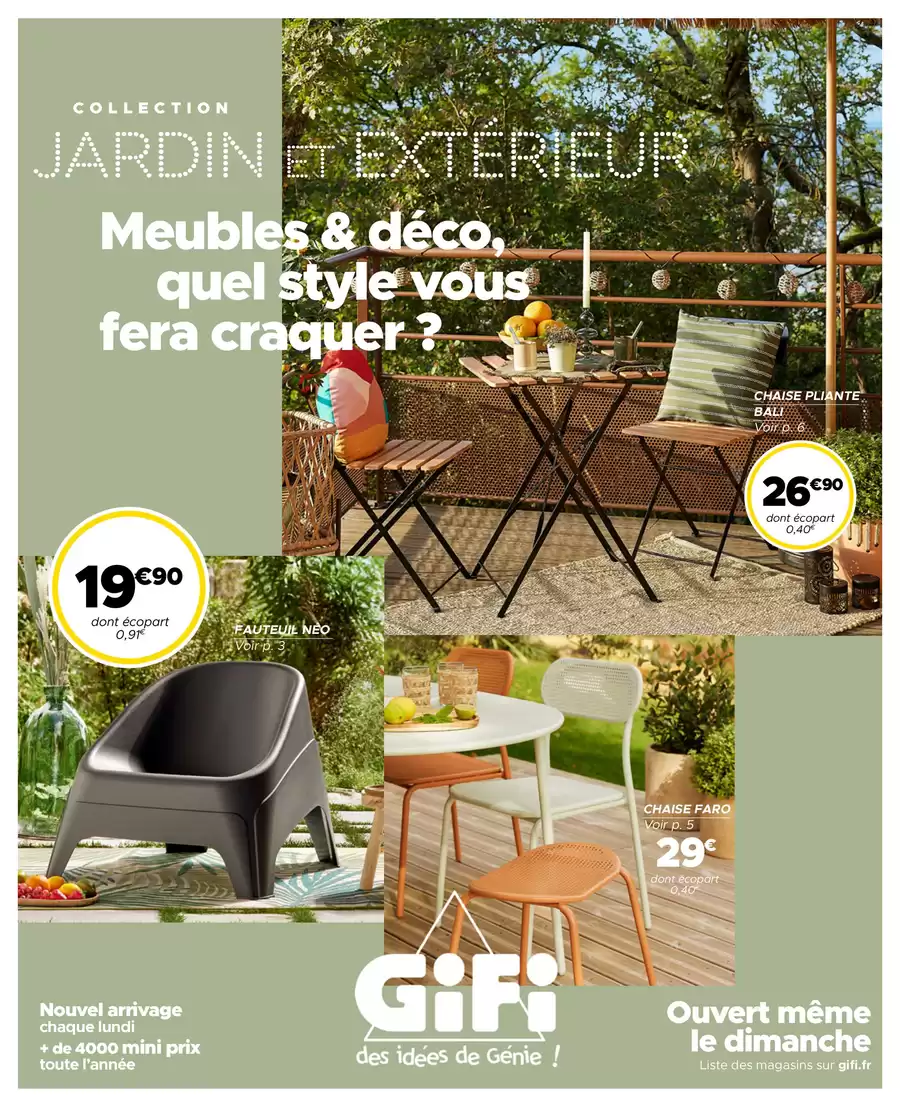 Catalogue des offres de Gifi du 08/04/2025 au 04/05/2025 - Collection Jardin et extérieur