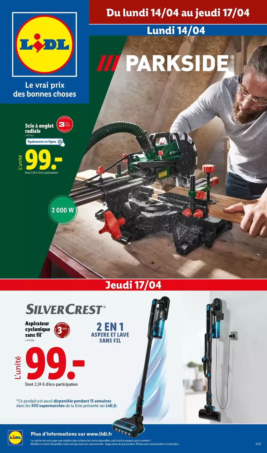 Catalogue des offres de Lidl du 13/04/2025 au 16/04/2025 - Découvrez la sélection de produits mode et bricolage à prix Lidl !