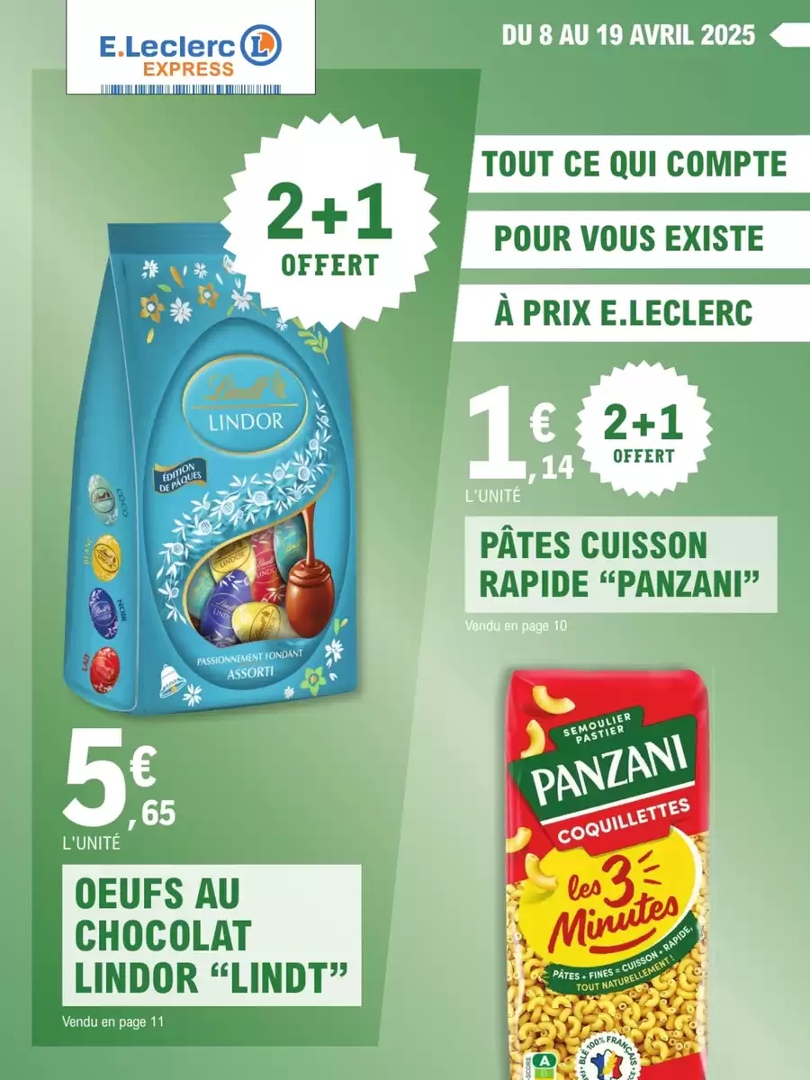 Catalogue des offres de E.Leclerc du 07/04/2025 au 18/04/2025 - DEPENSER MOINS 5 PÂQUES - EXPRESS