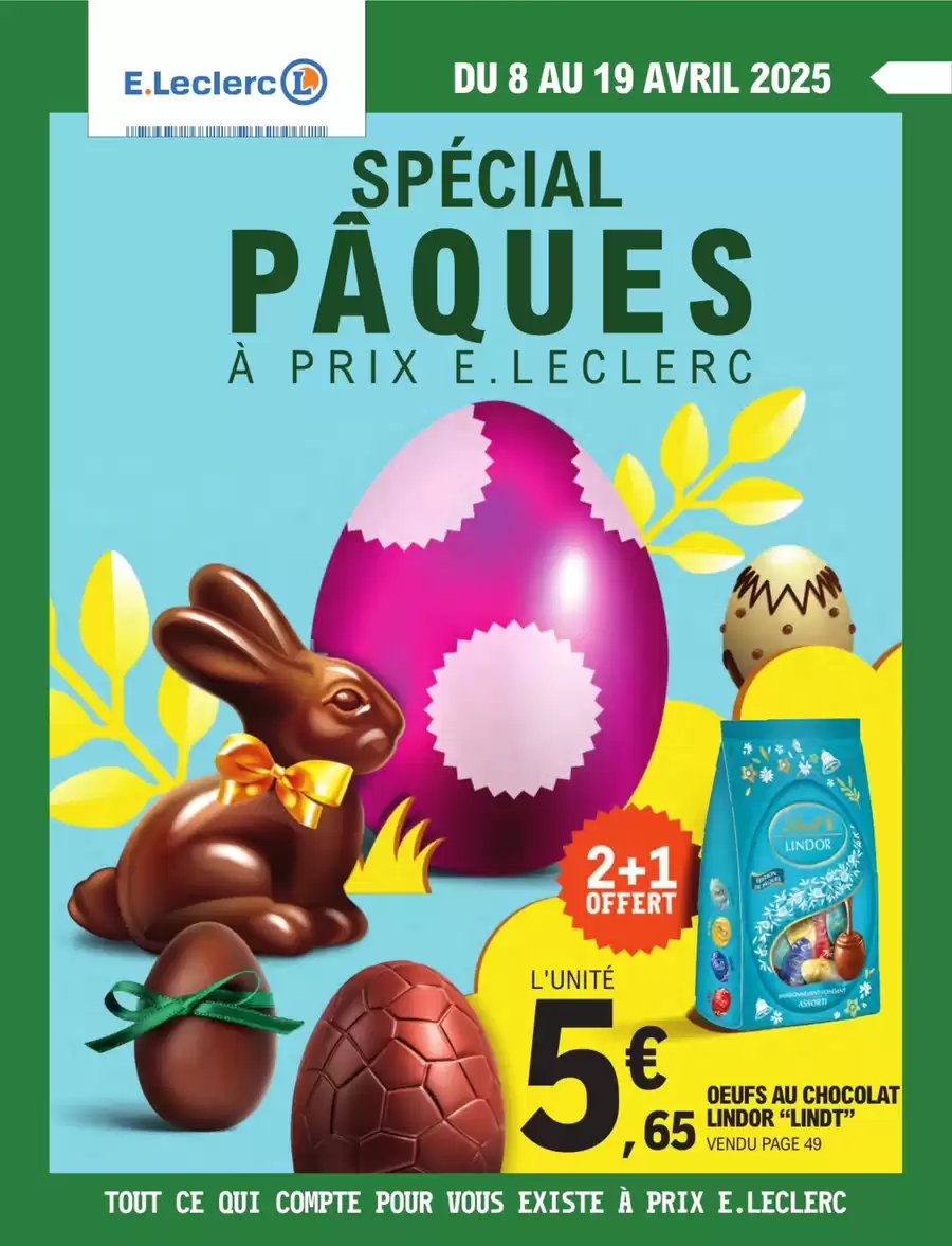 Catalogue des offres de E.Leclerc du 07/04/2025 au 18/04/2025 - DEPENSER MOINS 5 PAQUES - MIXTE