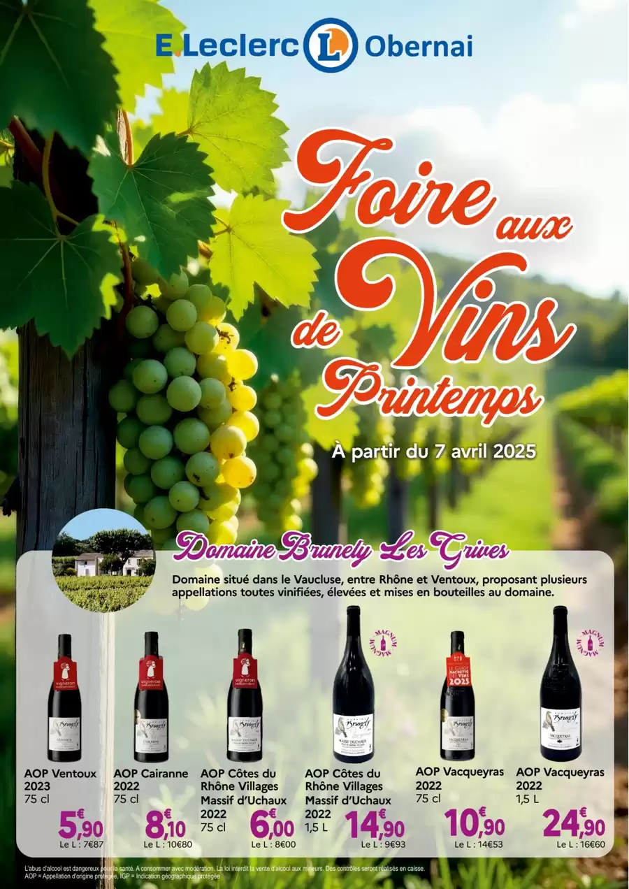 Catalogue des offres de E.Leclerc du 06/04/2025 au 18/04/2025 - Foire aux vins Printemps