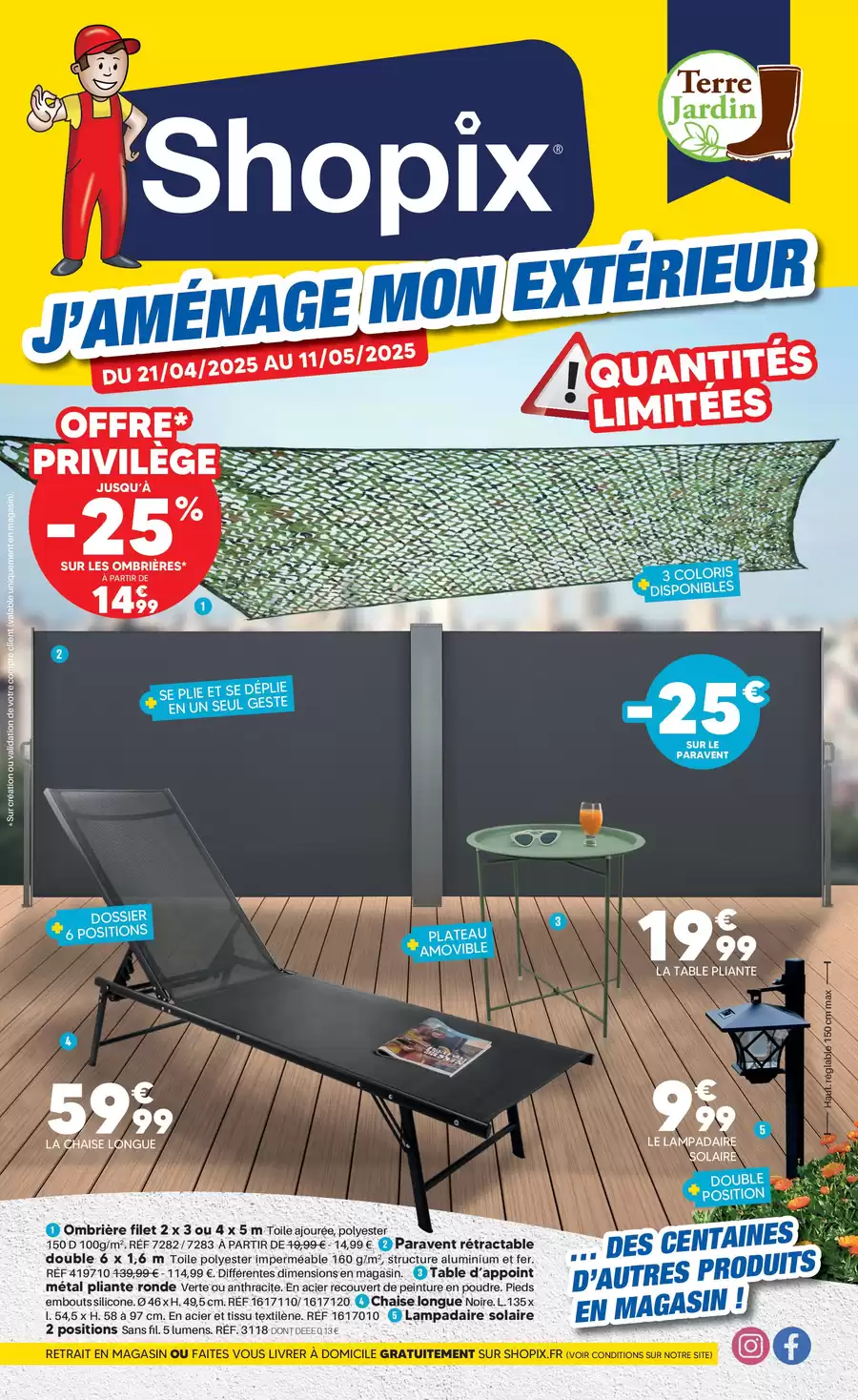 Catalogue des offres de Shopix du 20/04/2025 au 10/05/2025 - J´AMÉNAGE MON EXTÉRIEUR
