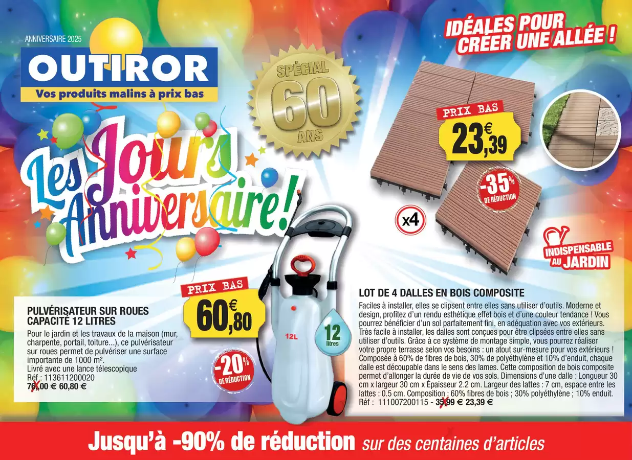 Catalogue des offres de Outiror du 10/04/2025 au 30/12/2025 - Les jours Anniversaire !