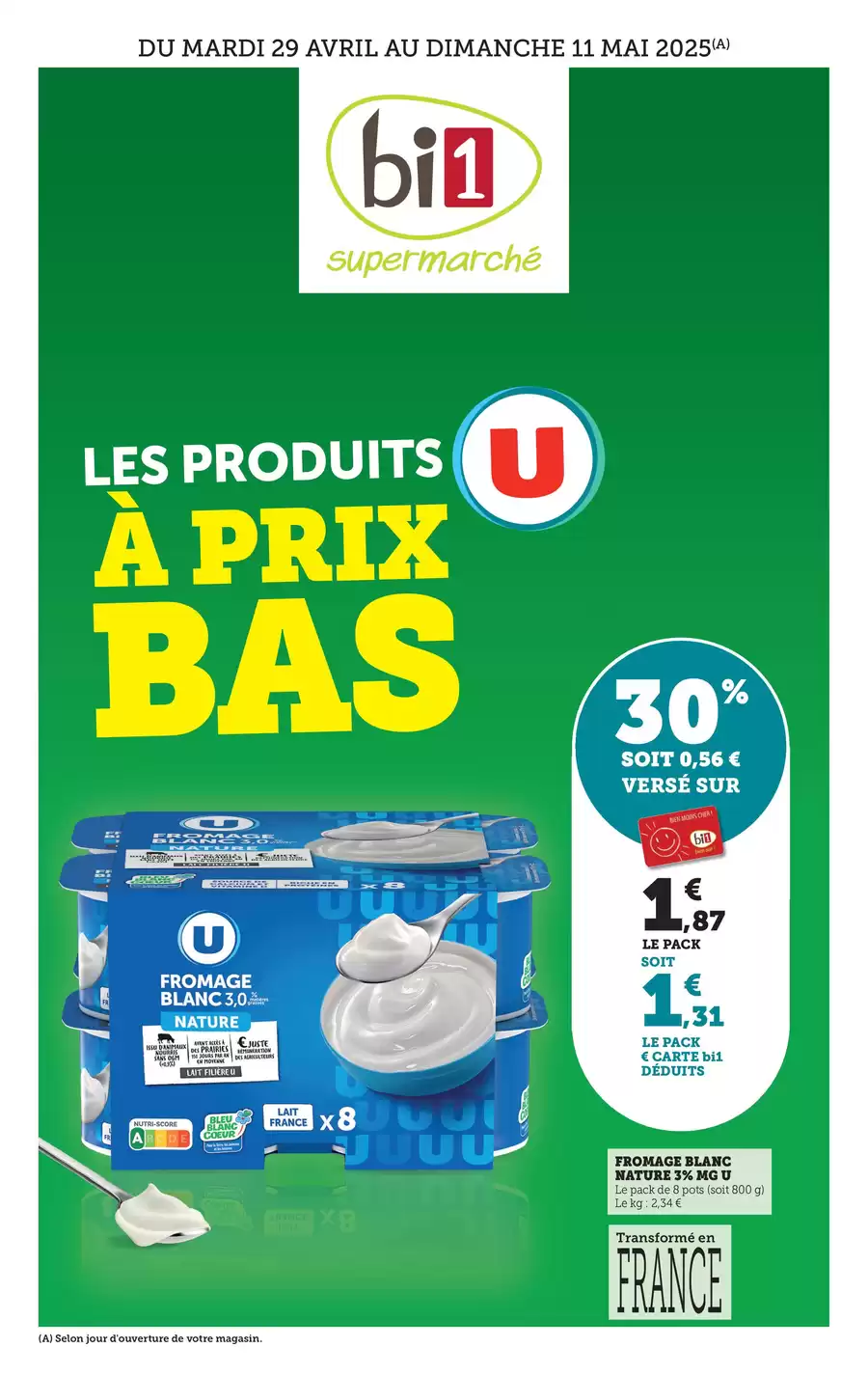Catalogue des offres de Bi1 du 29/04/2025 au 10/05/2025 - LES PRODUITS À PRIX BAS