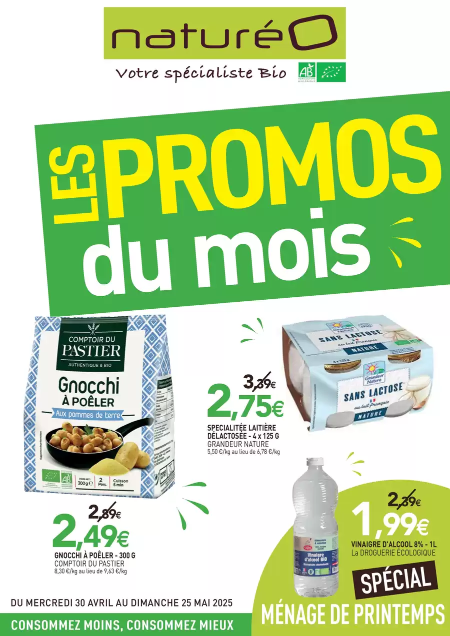 Catalogue des offres de NaturéO du 29/04/2025 au 24/05/2025 - LES PROMOS du mois