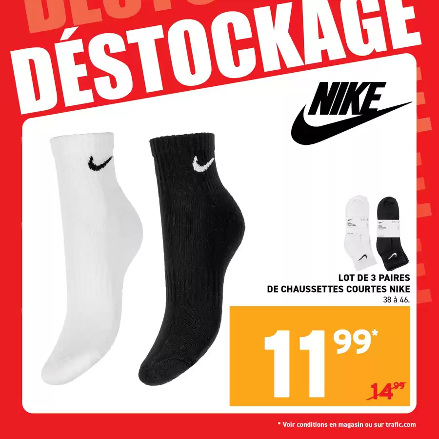 Catalogue des offres de Trafic du 28/04/2025 au 04/05/2025 - NIKE à prix cassés chez Trafic !
