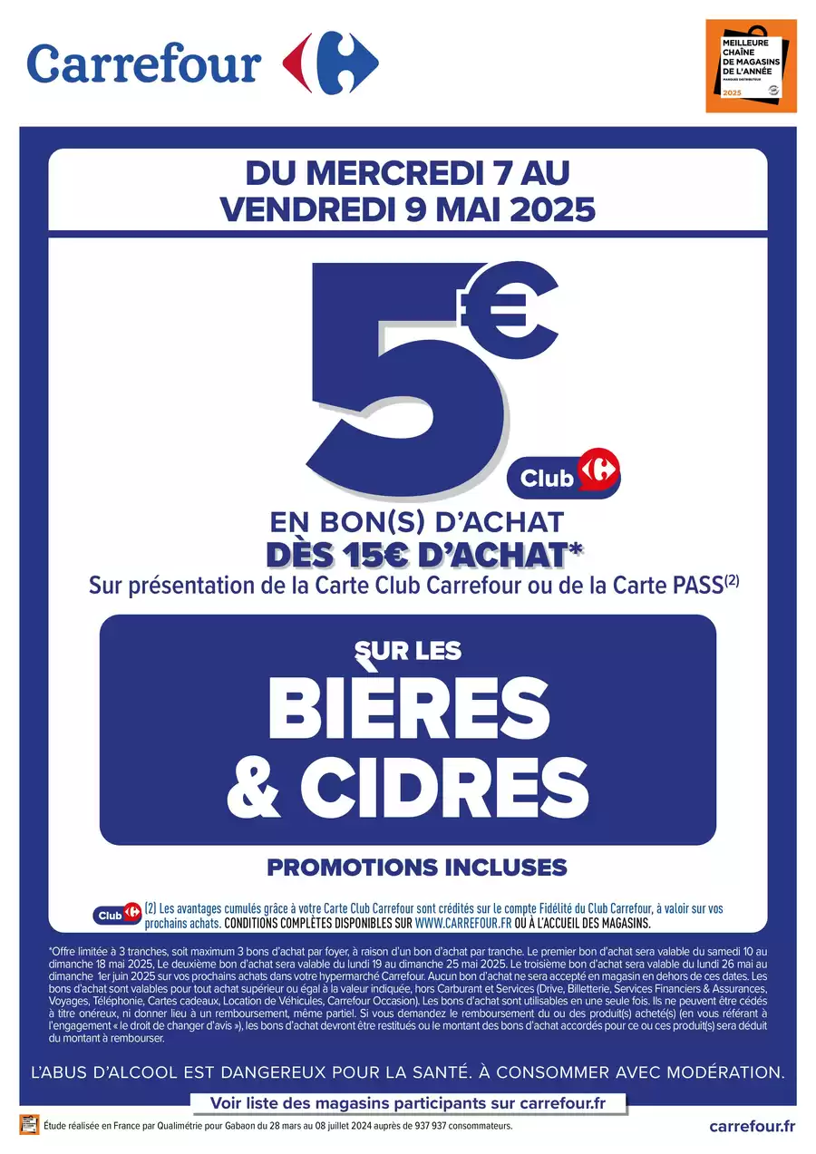Catalogue des offres de Carrefour Drive du 06/05/2025 au 08/05/2025 - OPERATION BON(S) D’ACHAT BIÈRES ET CIDRES