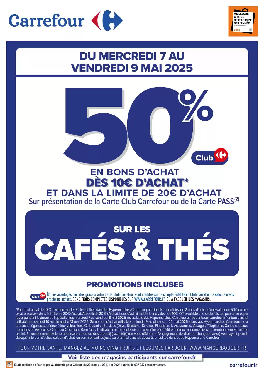 Catalogue des offres de Carrefour Drive du 06/05/2025 au 08/05/2025 - OPERATION BONS D’ACHAT CAFÉS ET THÉS
