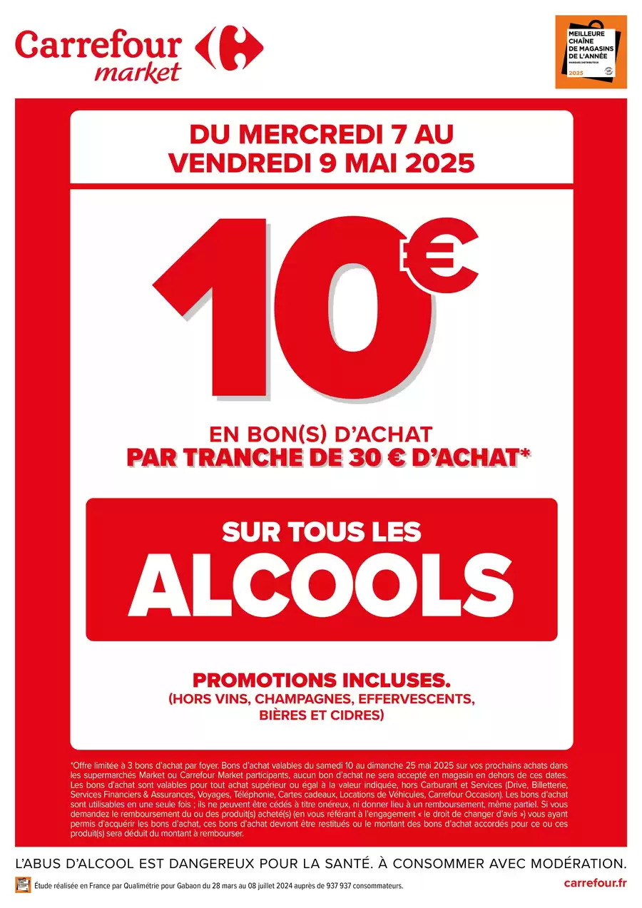 Catalogue des offres de Carrefour Market du 06/05/2025 au 08/05/2025 - OPERATION BONS D’ACHAT SUR LES ALCOOLS
