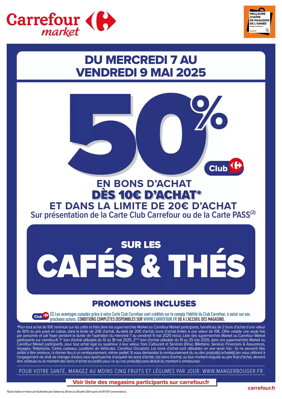 Catalogue des offres de Carrefour Drive du 06/05/2025 au 08/05/2025 - OPERATION BONS D'ACHAT SUR LES CAFES ET THES