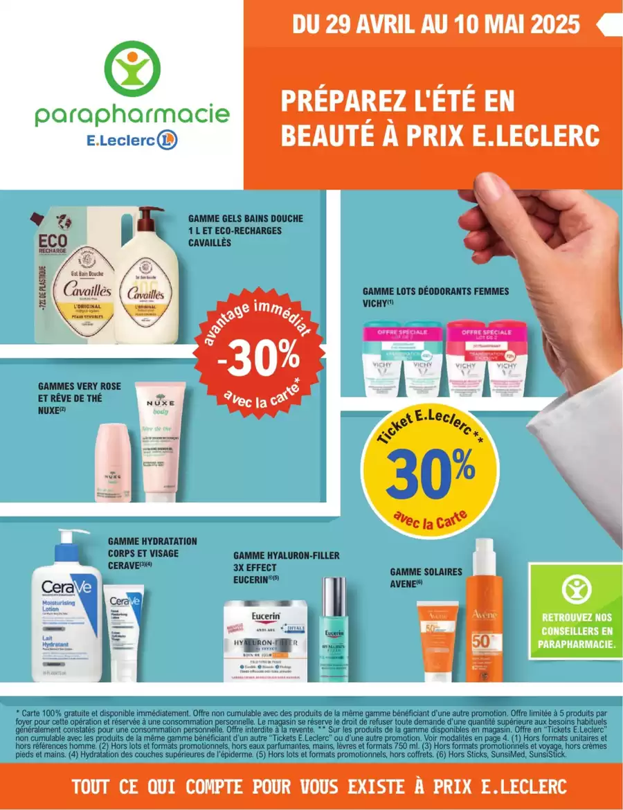 Catalogue des offres de E.Leclerc Parapharmacie du 28/04/2025 au 09/05/2025 - Prospectus Mai