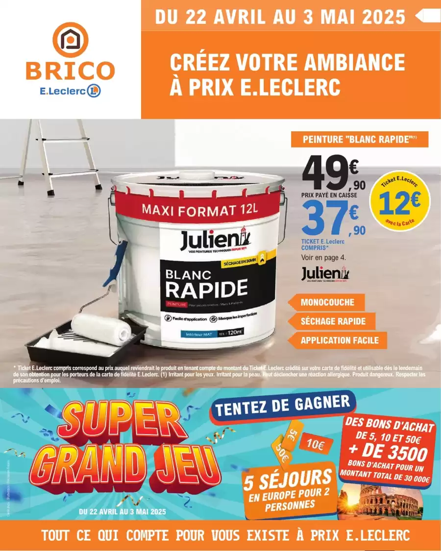 Catalogue des offres de E.Leclerc Brico du 21/04/2025 au 02/05/2025 - Trafic Brico 5